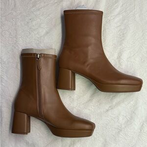 Elegant Brown Leather Ankle Boots